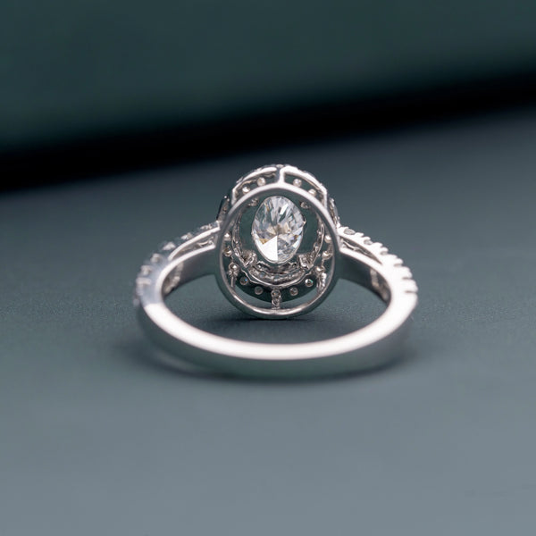 2.40 CT Total Oval & Round Lab-Grown Diamond Halo Ring