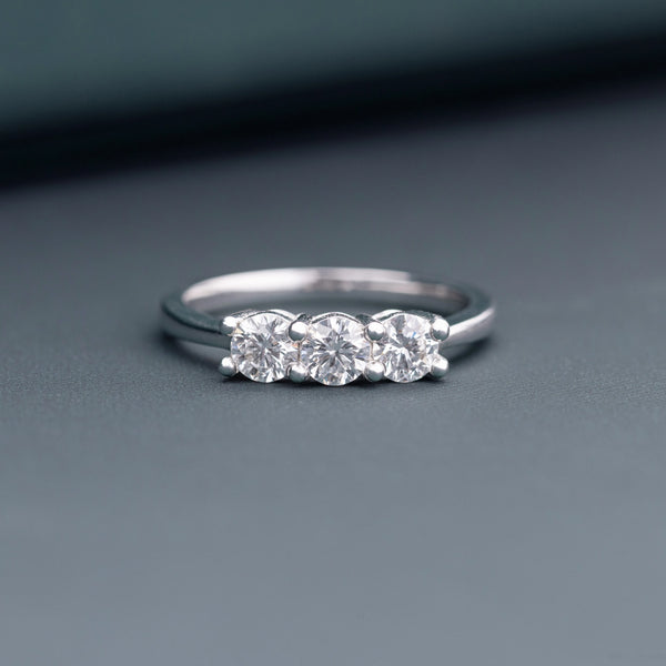 0.60 CT Total Round Lab-Grown Diamond Three-Stone Ring