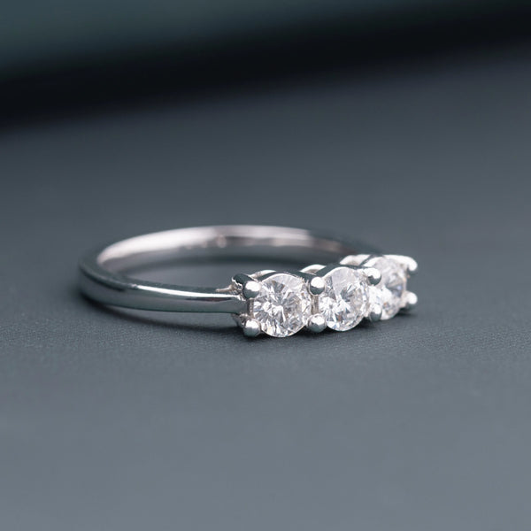 0.60 CT Total Round Lab-Grown Diamond Three-Stone Ring
