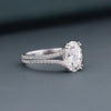 2.57 CT Total Oval Lab-Grown Diamond Engagement Ring with Split Pavé Band