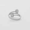 1.32 CT Total Round Lab-Grown Diamond Open Wrap Ring with Pavé Band