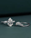 3.48 CTW Pear Cut Lab-Grown Diamond Bridal Ring Set in Gold