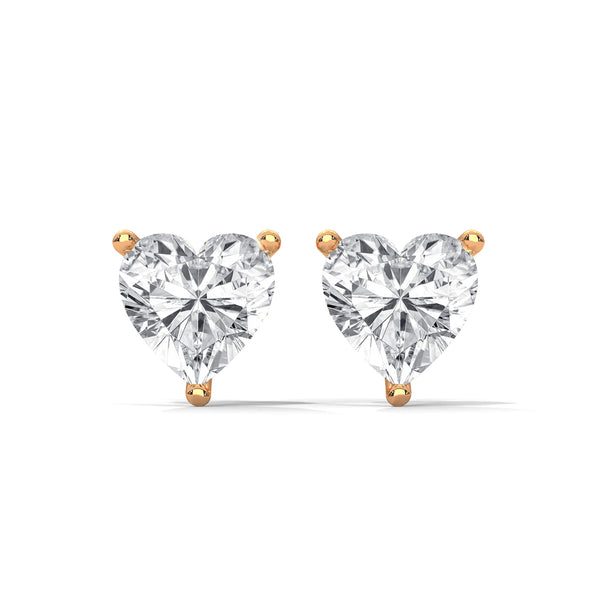 2.25 CT Heart Shape Lab-Grown Diamond Stud Earrings
