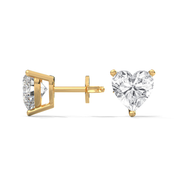 2.25 CT Heart Shape Lab-Grown Diamond Stud Earrings