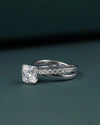 2.40 CTW Cushion Cut Lab-Grown Diamond Curved Pave Engagement Ring