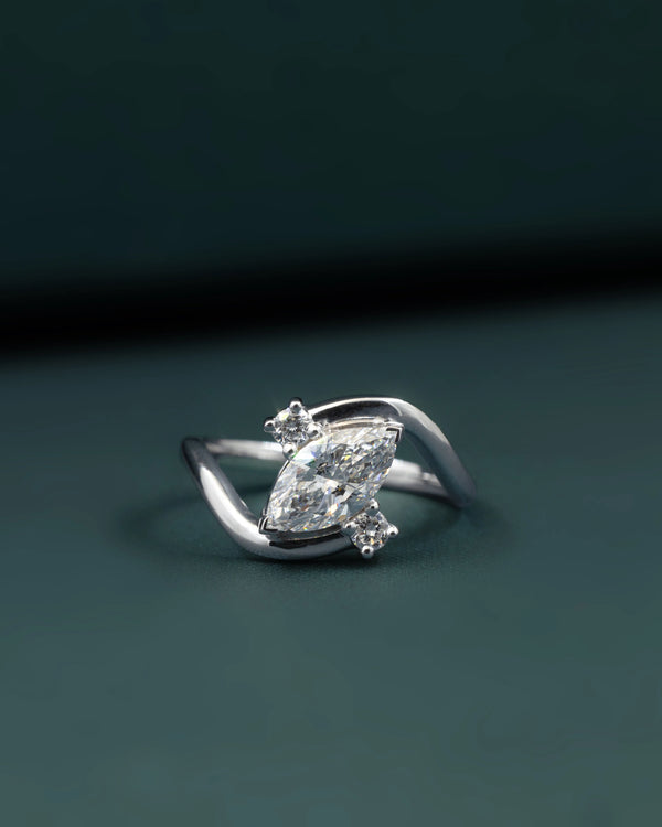 1.15 CTW Marquise Cut Lab-Grown Diamond Twist Ring in Gold
