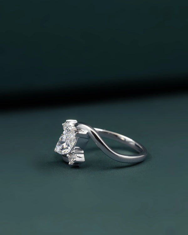 1.15 CTW Marquise Cut Lab-Grown Diamond Twist Ring in Gold