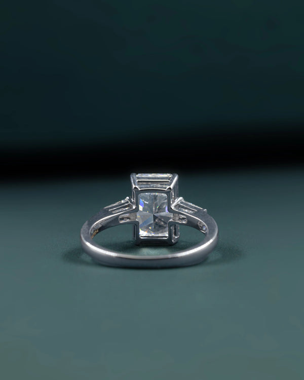 3.90 CTW Radiant Cut CVD Lab-Grown Diamond Three Stone Ring