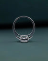 3.90 CTW Radiant Cut CVD Lab-Grown Diamond Three Stone Ring