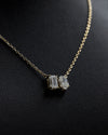 1.08 CTW Emerald & Oval Cut Lab-Grown Diamond Pendant Necklace in Gold