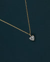 1.00 CTW Heart Cut Solitaire Lab-Grown Diamond Pendant Necklace in Gold