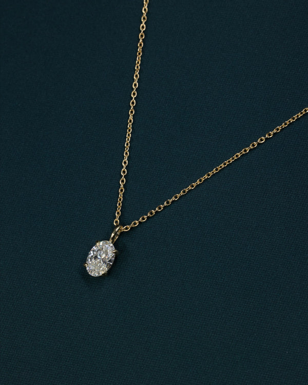 1.71 CTW Oval CVD Lab-Grown Diamond Solitaire Pendant Necklace