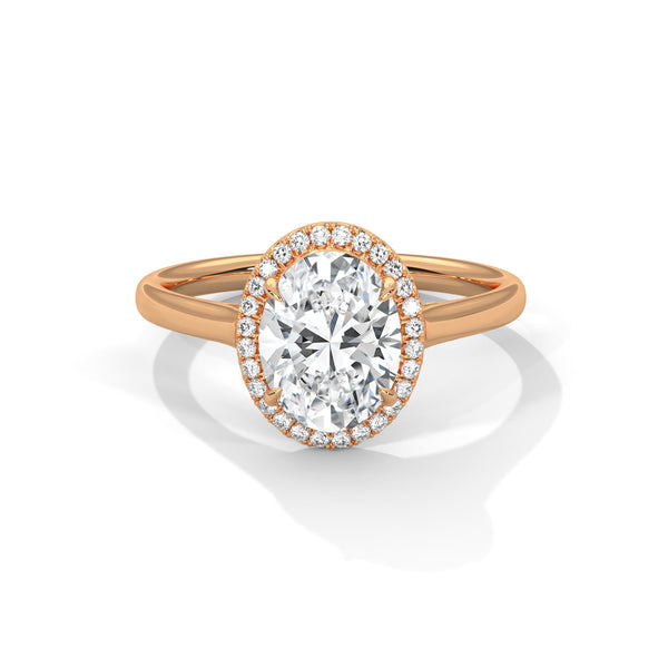2.14 CT Total Oval Lab-Grown Diamond Halo Ring
