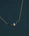 0.51 CTW Marquise Cut Lab-Grown Diamond V-Shape Necklace in Gold