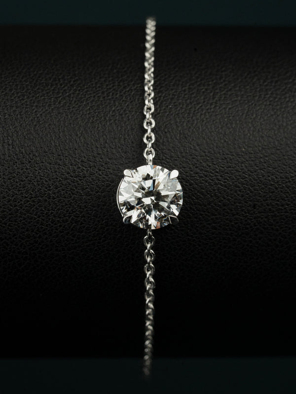 2.51 CT Round Brilliant CVD Lab-Grown Diamond Solitaire Bracelet