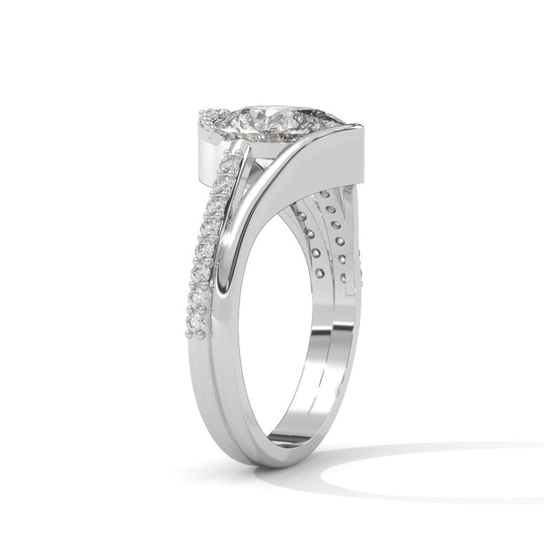 2.03 CT Total Pear Lab-Grown Diamond Designer Wrap Ring with Pave Accents
