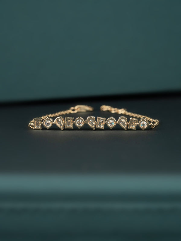 2.44 CT Mixed Shape CVD Lab-Grown Diamond Tennis Bracelet