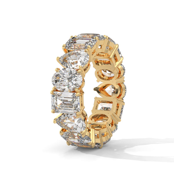 11.25 CT Multi-Shape Lab-Grown Diamond Eternity Band Ring