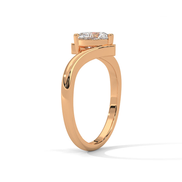 1.00 CT Heart Shape Lab-Grown Diamond Open Twist Solitaire Ring