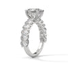 3.99 CT Oval Lab-Grown Diamond Half Eternity Solitaire Ring