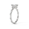 1.25 CT Emerald Cut Lab-Grown Diamond Ring with Round Side Accents