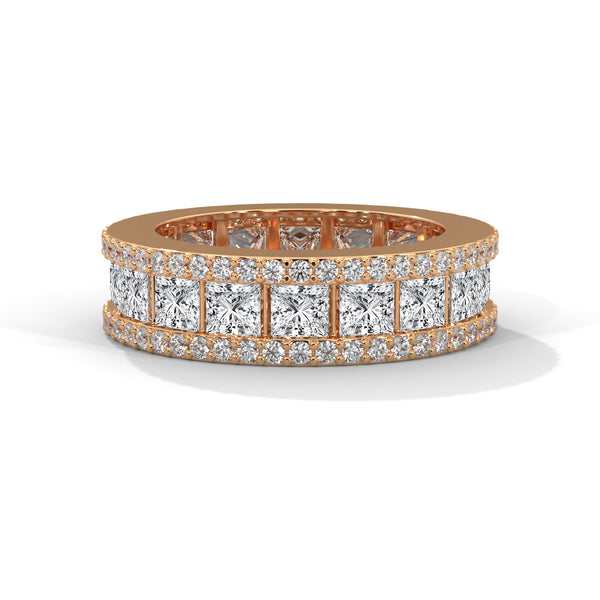 4.04 CT Princess & Round Lab-Grown Diamond Eternity Band Ring
