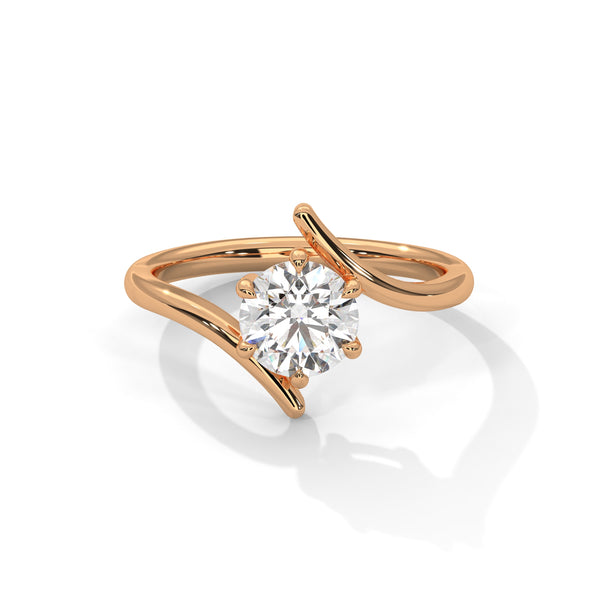 1.00 CT Round Lab-Grown Diamond Open Twist Solitaire Ring
