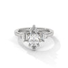 1.85 CT Marquise Cut Lab-Grown Diamond Three-Stone Ring with Emerald & Round Accents