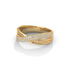 0.27 CT Round Lab-Grown Diamond Criss-Cross Pavé Designer Ring