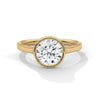 2.14 CT Round Cut Lab-Grown Diamond Bezel Halo Engagement Ring
