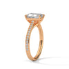 2.21 CT Total Emerald Cut Lab-Grown Diamond Solitaire Ring with Pave Band