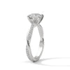 2.16 CT Total Round Cut Lab-Grown Diamond Twisted Pave Engagement Ring