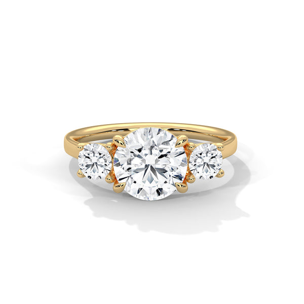 2.50 CT Total Round Lab-Grown Diamond Three Stone Ring