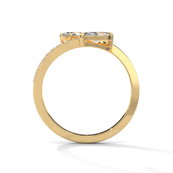 1.10 CT Marquise & Oval Lab-Grown Diamond Open Wrap Ring