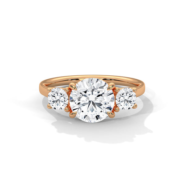 2.50 CT Total Round Lab-Grown Diamond Three Stone Ring