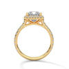 2.57 CT Princess Cut Lab-Grown Diamond Halo Ring with Pavé Band