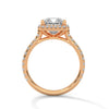 2.57 CT Princess Cut Lab-Grown Diamond Halo Ring with Pavé Band