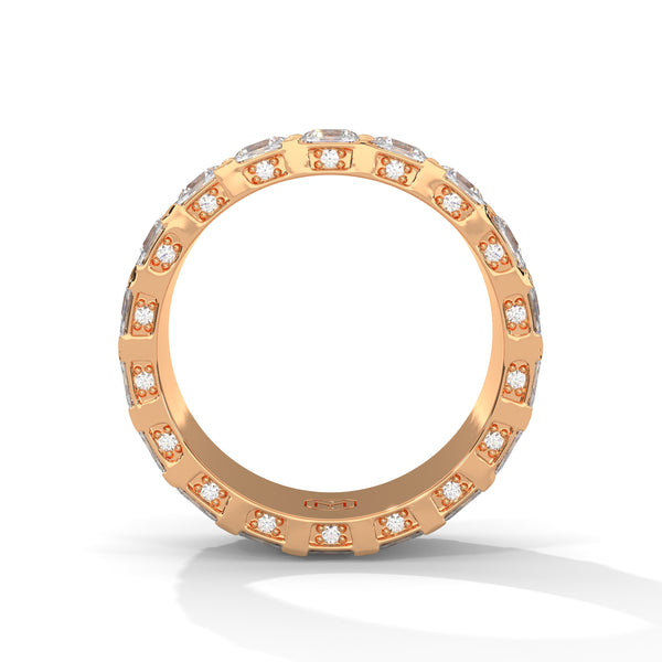 11.20 CT Round & Emerald Cut Lab-Grown Diamond Eternity Band Ring