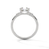 2.31 CT Asscher Cut Lab-Grown Diamond Three-Stone Ring with Emerald Side Stones
