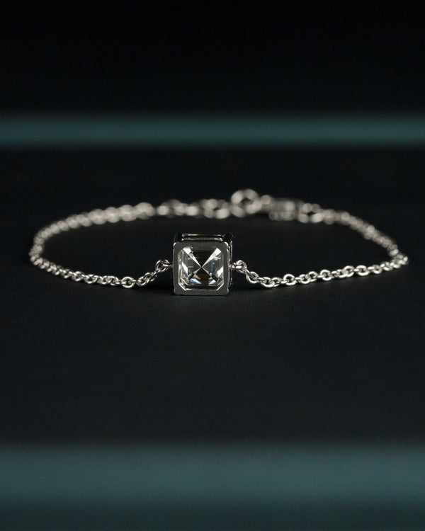 2.22 CTW Asscher Cut Diamond Solitaire Bracelet