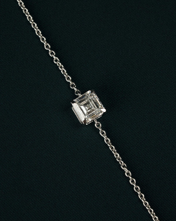 2.22 CTW Asscher Cut Diamond Solitaire Bracelet