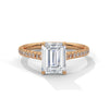 1.97 CT Emerald Cut Lab-Grown Diamond Pave Engagement Ring