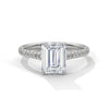 1.97 CT Emerald Cut Lab-Grown Diamond Pave Engagement Ring