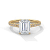 1.97 CT Emerald Cut Lab-Grown Diamond Pave Engagement Ring