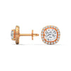 2.24 CT Cushion Cut Halo CVD Lab-Grown Diamond Stud Earrings