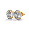 2.24 CT Oval Cut Halo CVD Lab-Grown Diamond Stud Earrings