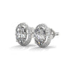 2.24 CT Oval Cut Halo CVD Lab-Grown Diamond Stud Earrings