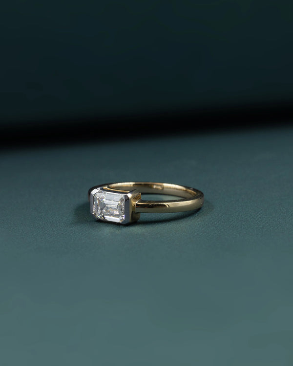 1.01 CT Emerald Cut Bezel-Set Lab-Grown Diamond Solitaire Ring