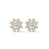 1.40 CT Round Brilliant Floral Halo CVD Lab-Grown Diamond Stud Earrings