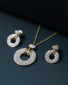 1.94 CTW Round CVD Lab-Grown Diamond Circle Pendant & Earring Set